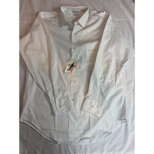 Vintage Saxon White Dress Shirt Mens 15.5 33 Permanent Press No Iron Deadstock